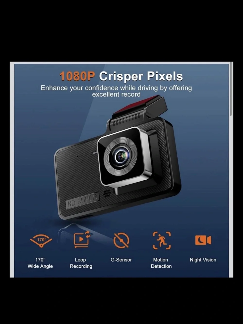 4-inch dashcam, 1080P Full HD car Video Recorder, Equipped a 170° Ultra-wide new